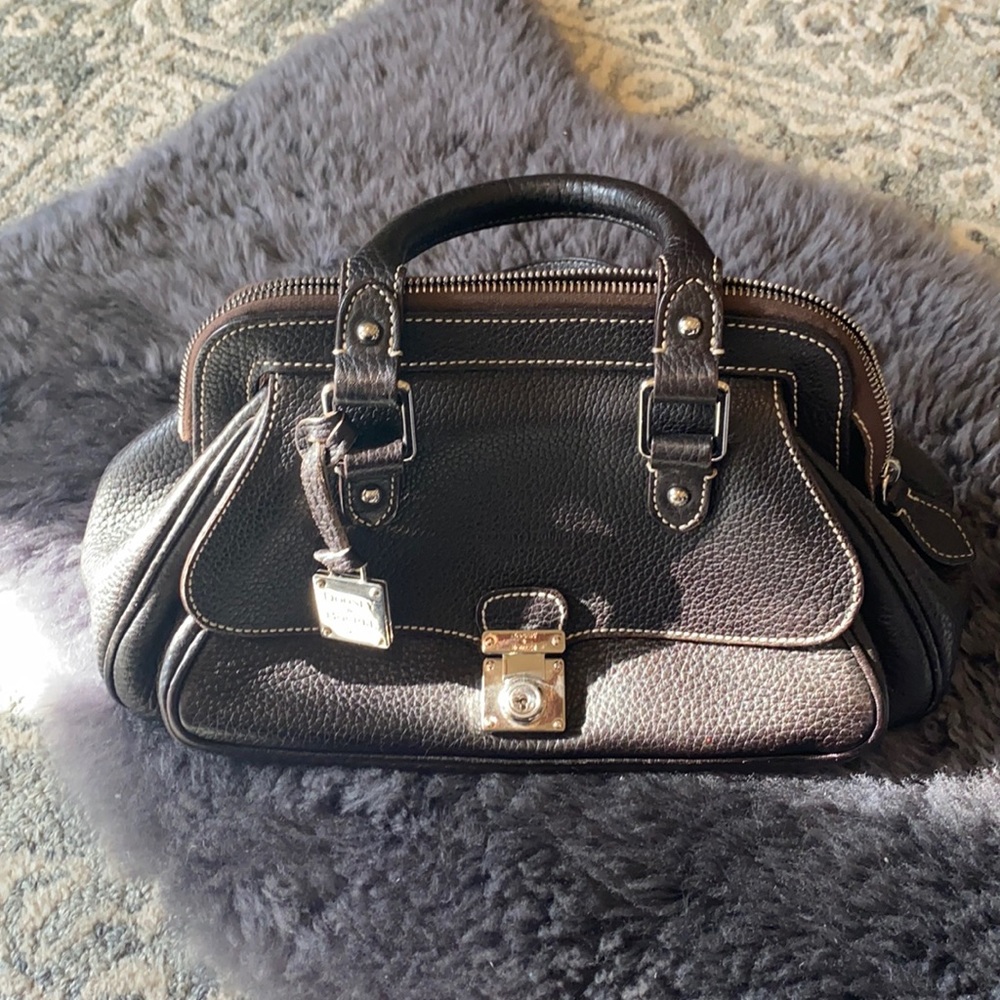 Dooney & Bourke made in Italy dark brown purse.